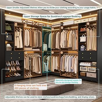Amazon.com: Large Closet System with Corner(3 Sets), 91.5